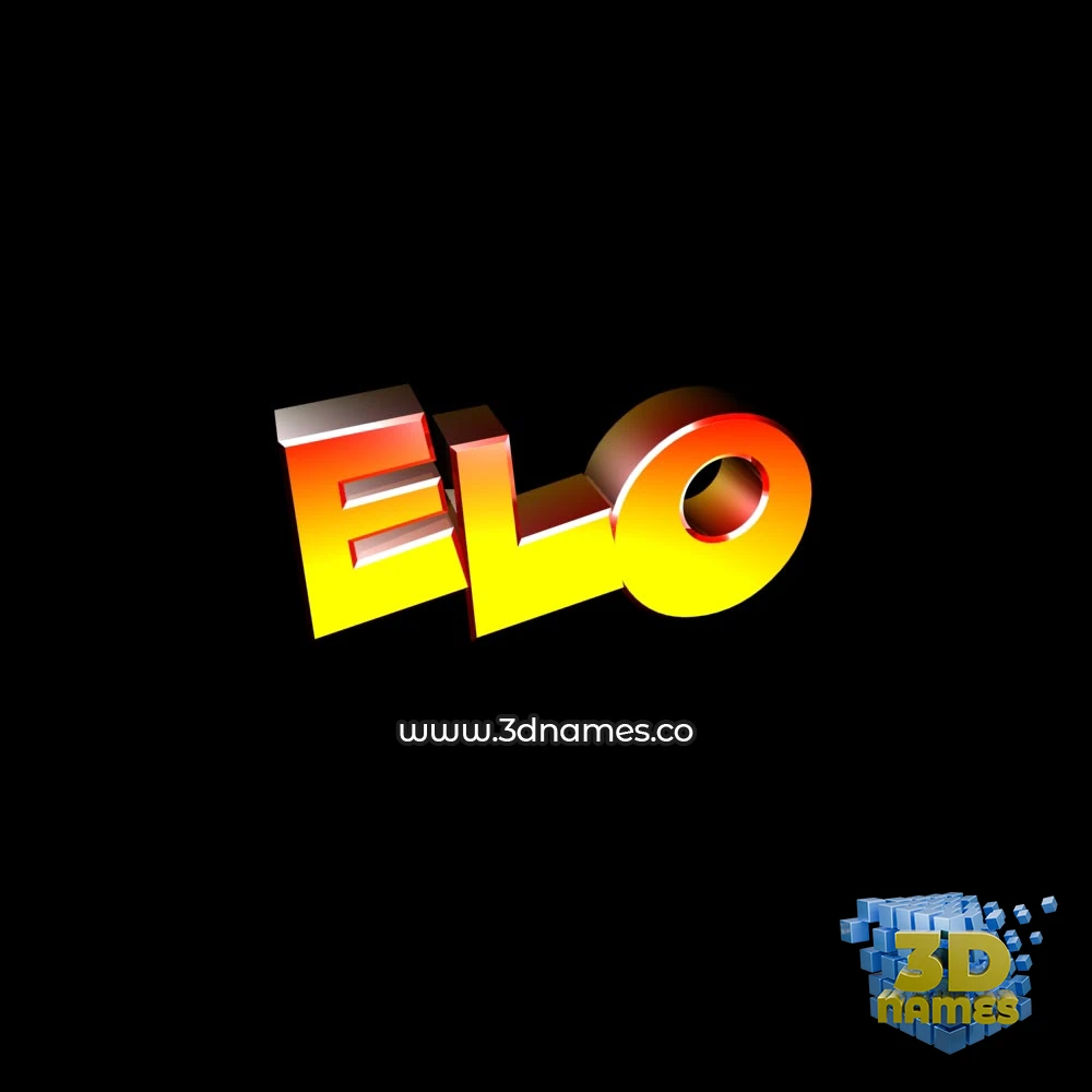 elo in Black Background style - 3D name wallpaper
