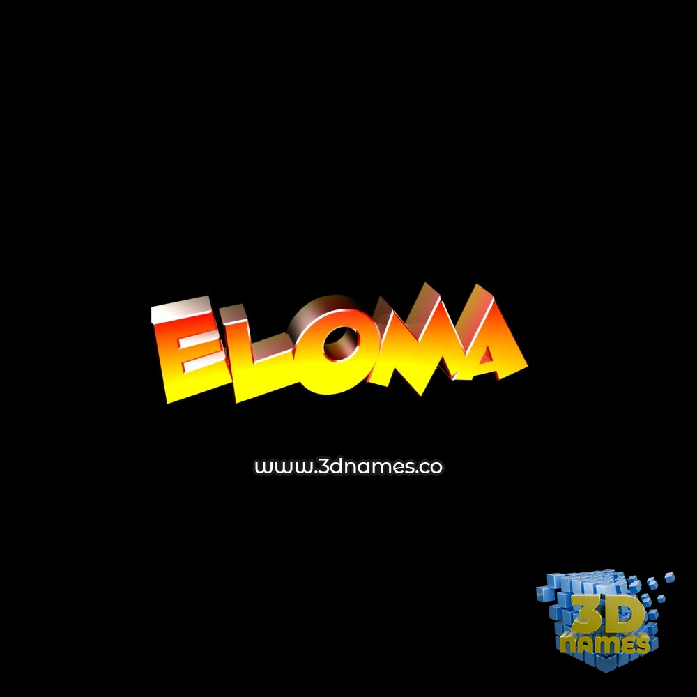 eloma in Black Background style - 3D name wallpaper