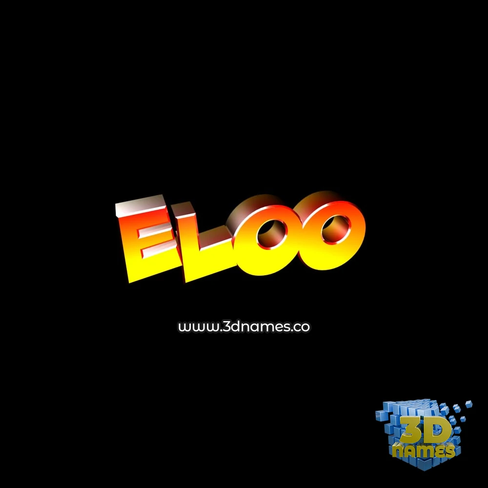 eloo in Black Background style - 3D name wallpaper
