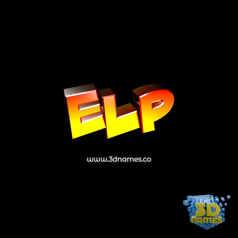 elp in Black Background style - 3D name wallpaper