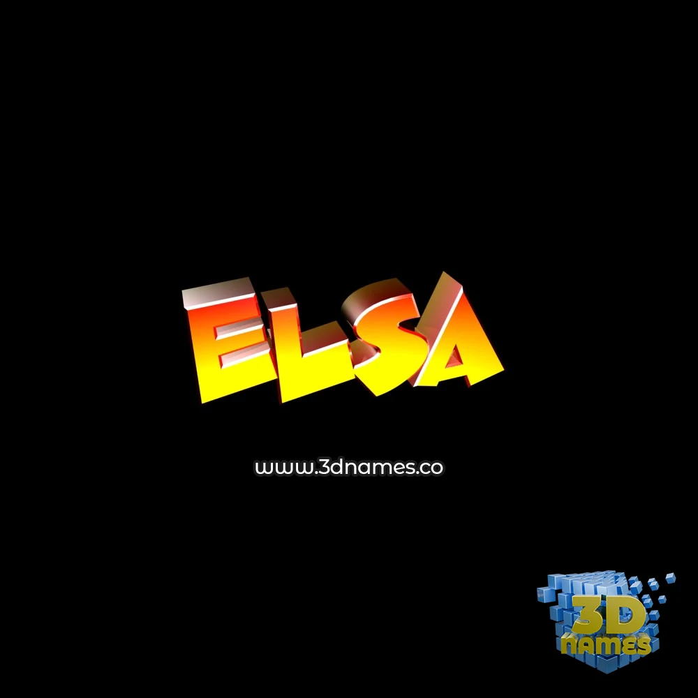 elsa in Black Background style - 3D name wallpaper