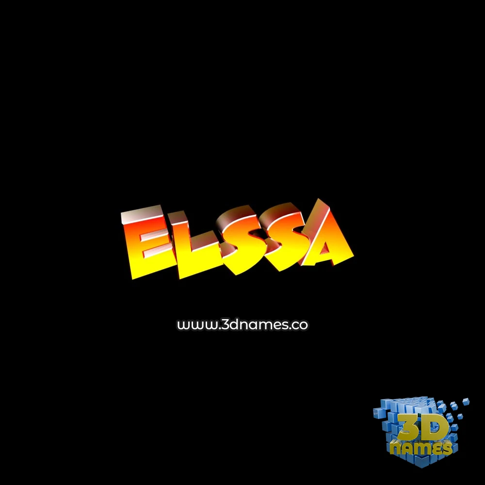 elssa in Black Background style - 3D name wallpaper