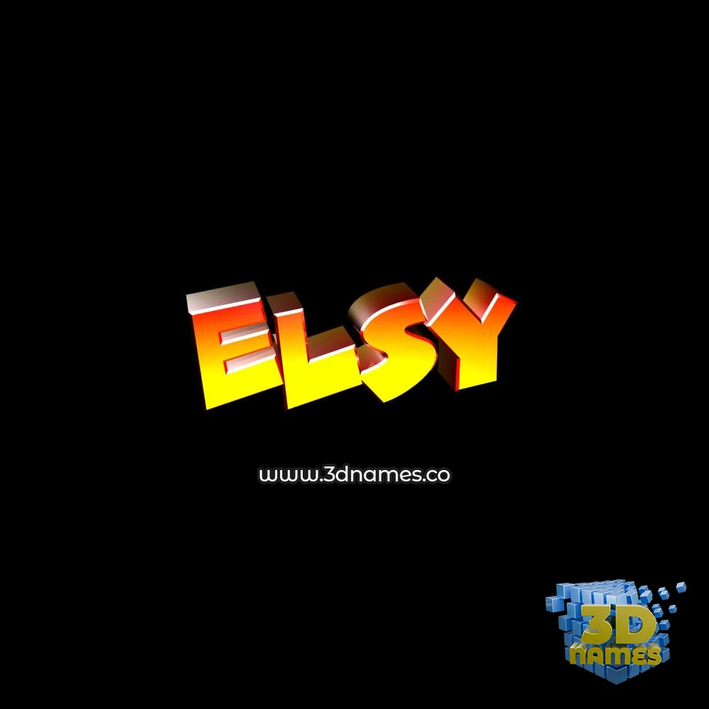 elsy in Black Background style - 3D name wallpaper