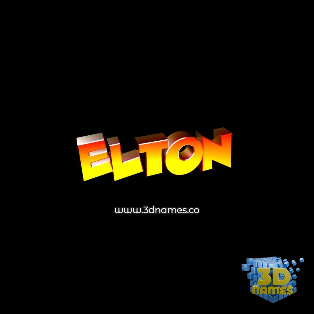 elton in Black Background style - 3D name wallpaper