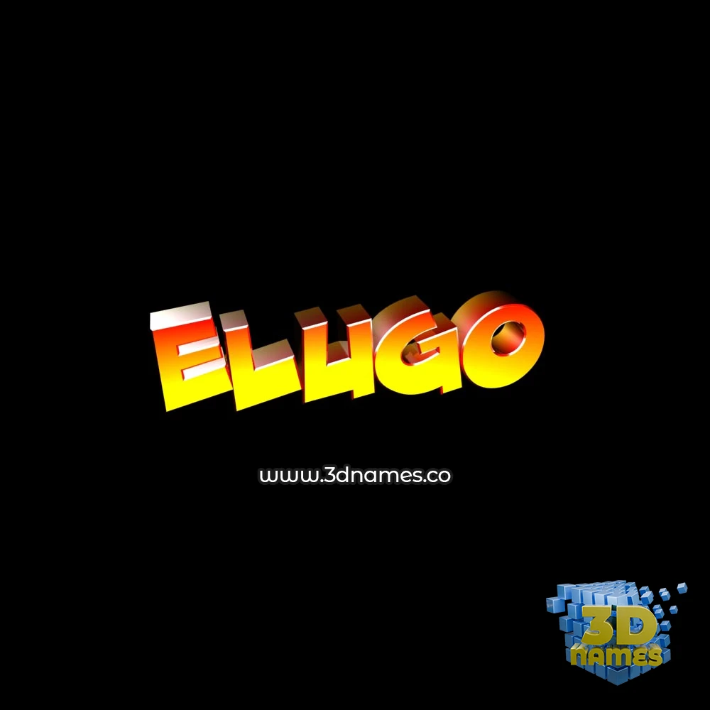 elugo in Black Background style - 3D name wallpaper