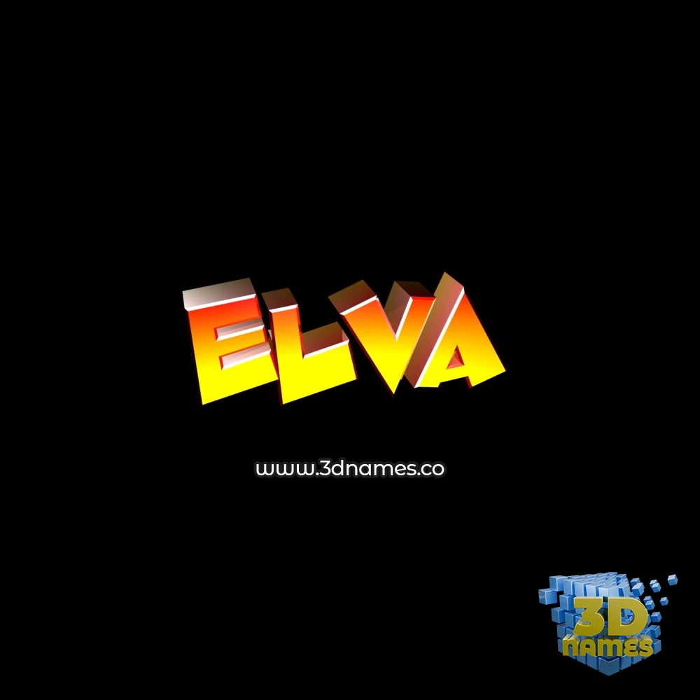 elva in Black Background style - 3D name wallpaper