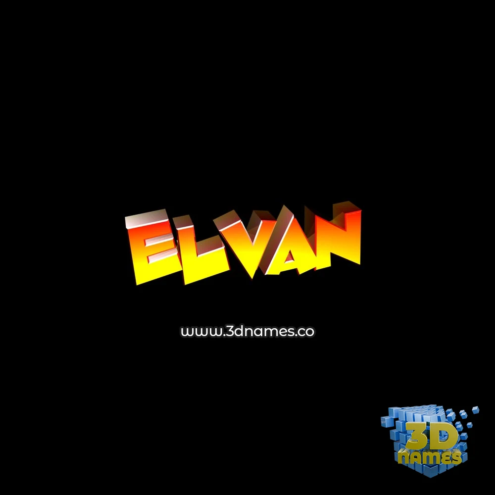 elvan in Black Background style - 3D name wallpaper