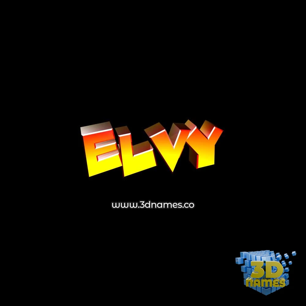 elvy in Black Background style - 3D name wallpaper