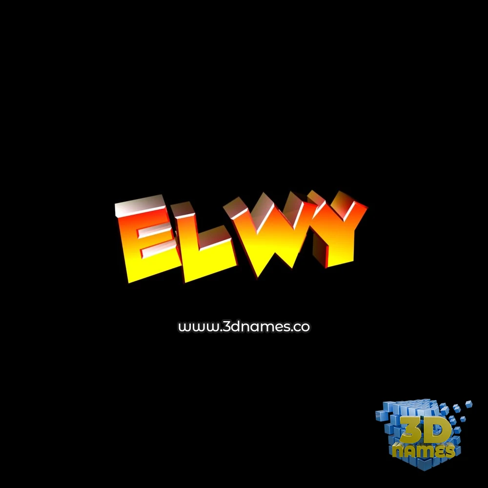 elwy in Black Background style - 3D name wallpaper