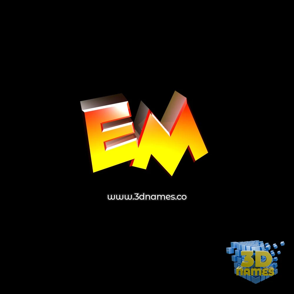 em in Black Background style - 3D name wallpaper