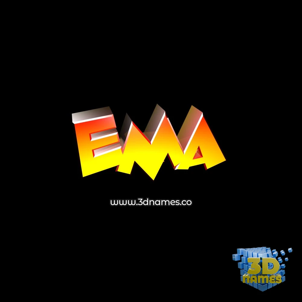 ema in Black Background style - 3D name wallpaper
