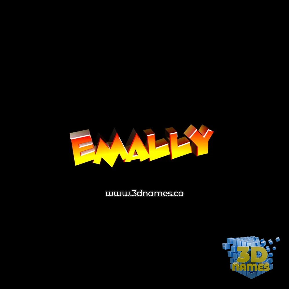 emally in Black Background style - 3D name wallpaper