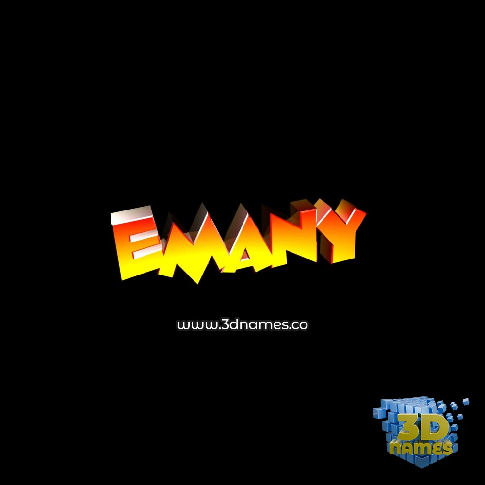 emany in Black Background style - 3D name wallpaper