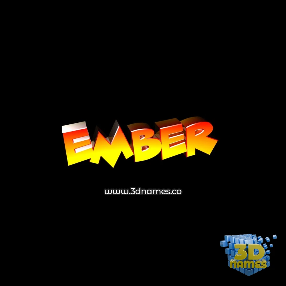 ember in Black Background style - 3D name wallpaper