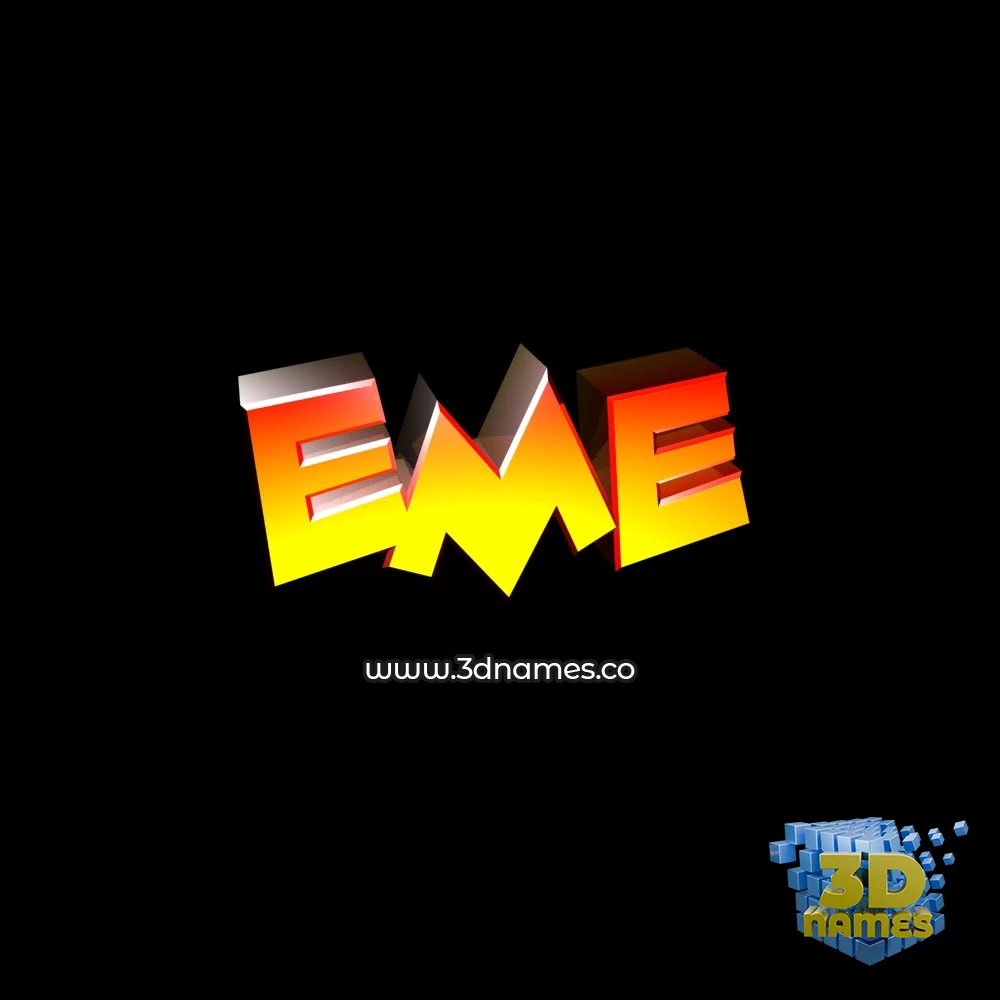 eme in Black Background style - 3D name wallpaper