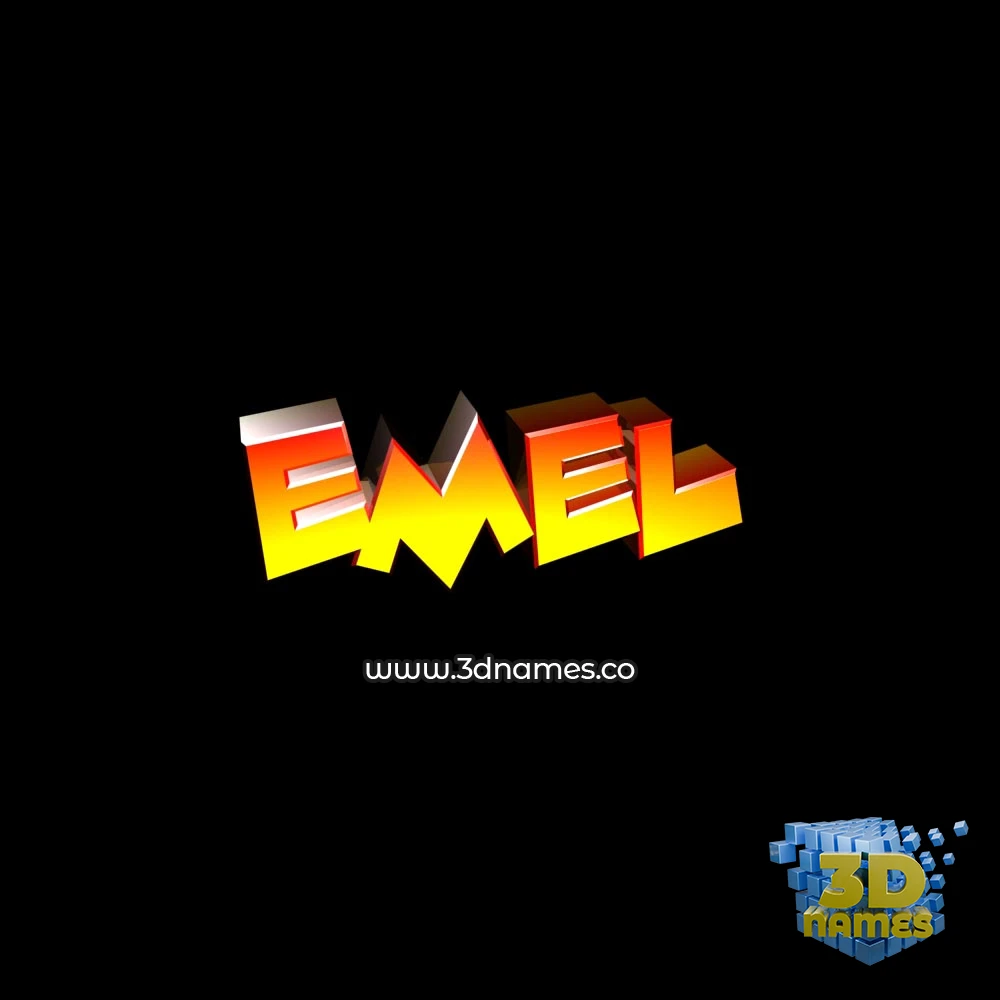 emel in Black Background style - 3D name wallpaper