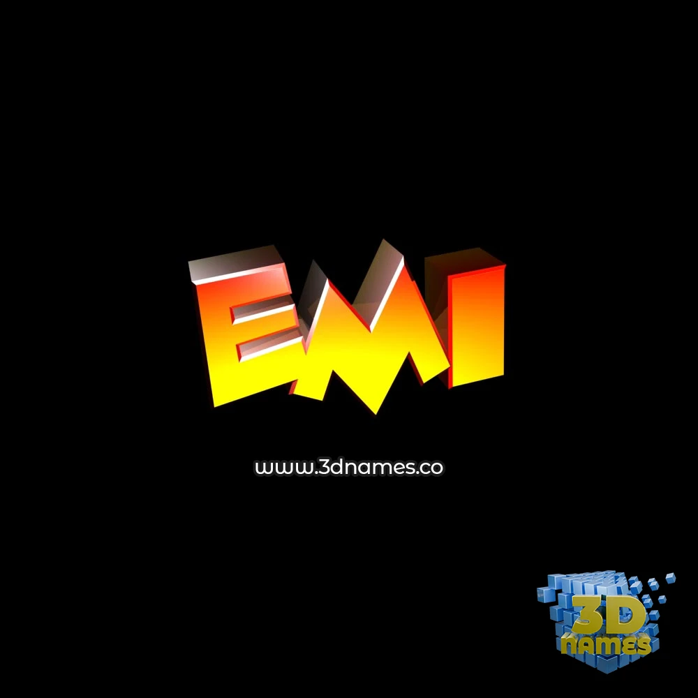 emi in Black Background style - 3D name wallpaper