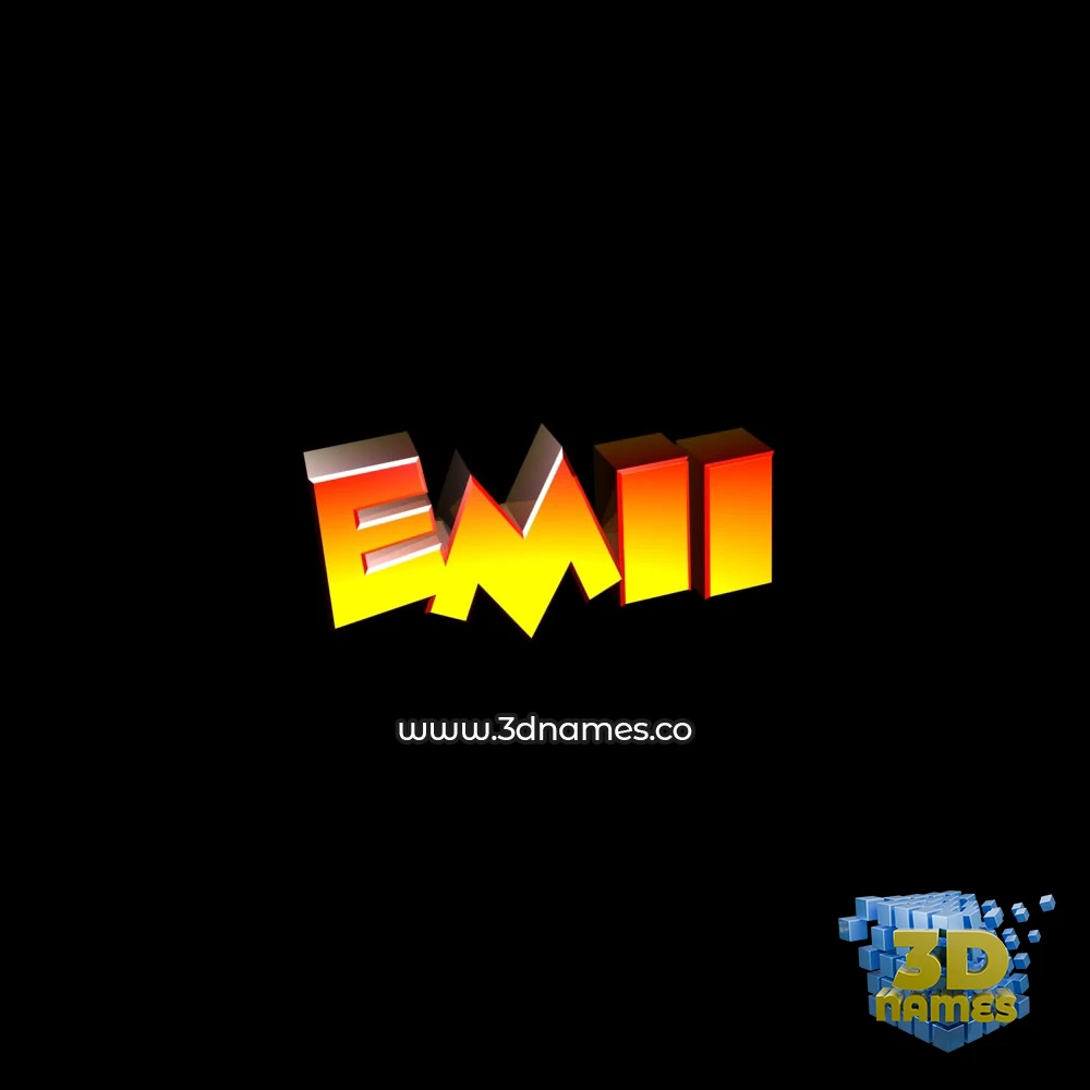 emii in Black Background style - 3D name wallpaper