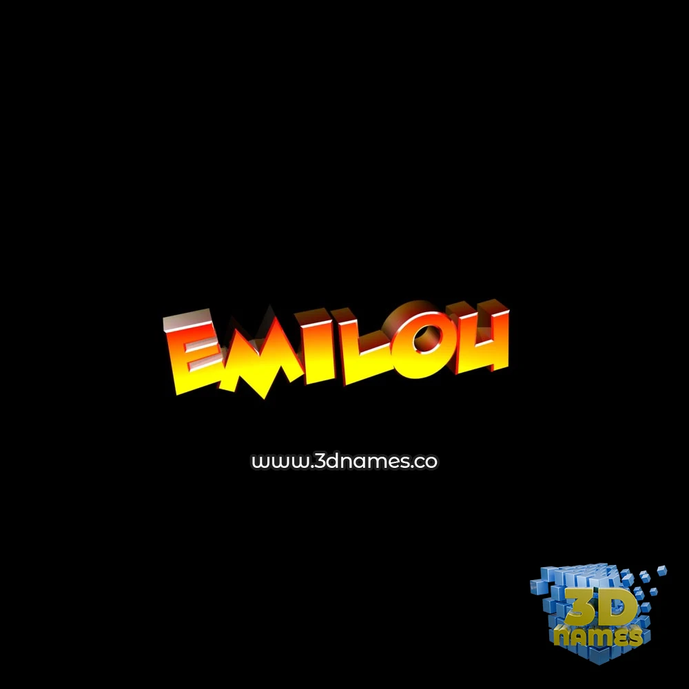 emilou in Black Background style - 3D name wallpaper