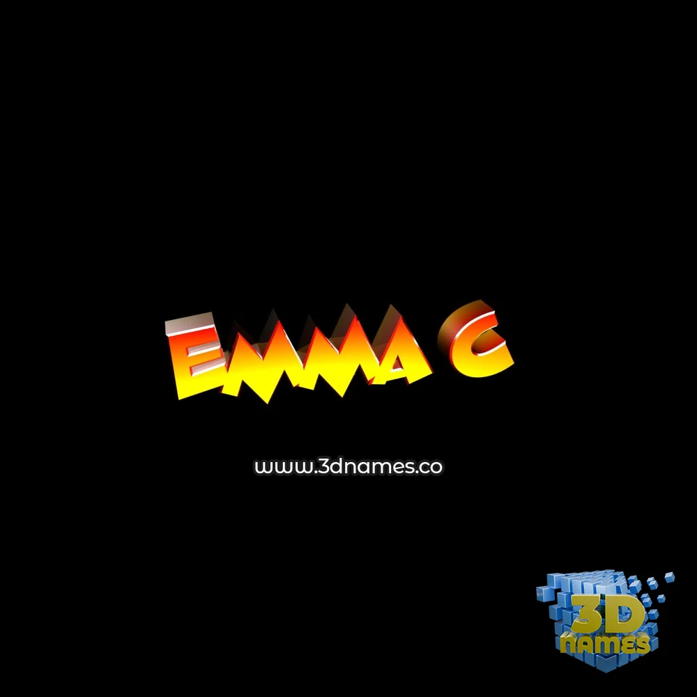 emma c in Black Background style - 3D name wallpaper