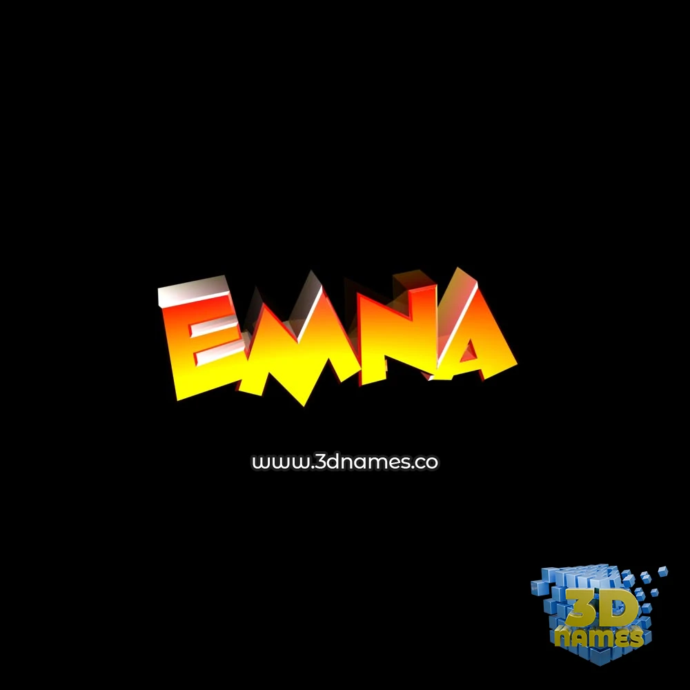 emna in Black Background style - 3D name wallpaper