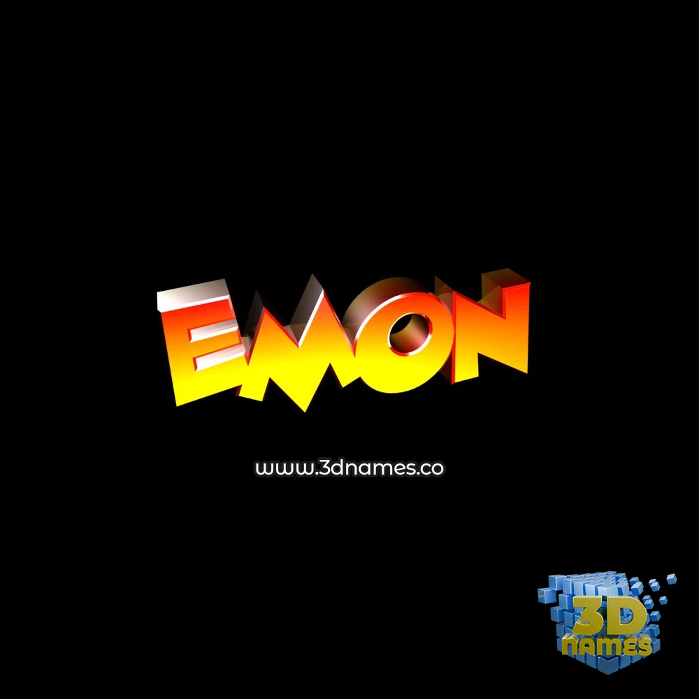 emon in Black Background style - 3D name wallpaper