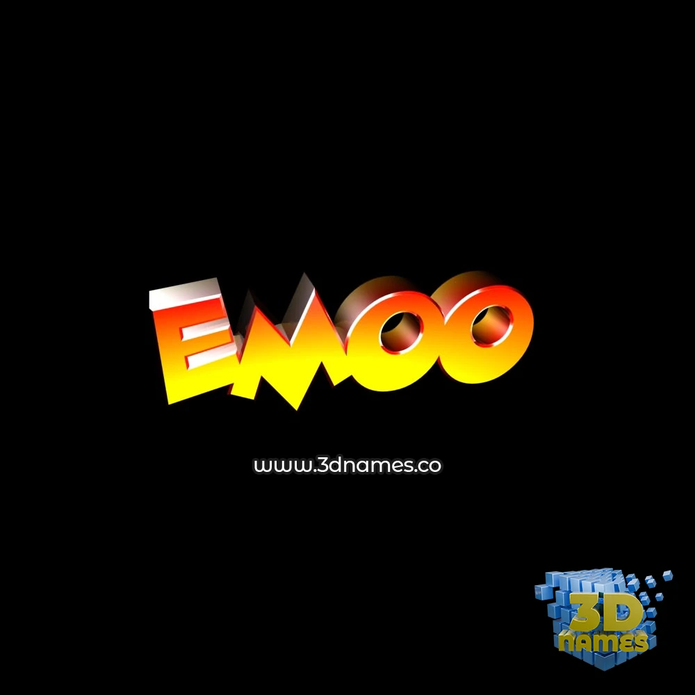 emoo in Black Background style - 3D name wallpaper
