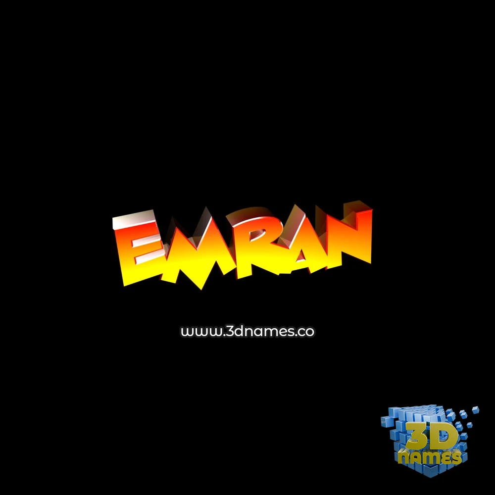 emran in Black Background style - 3D name wallpaper
