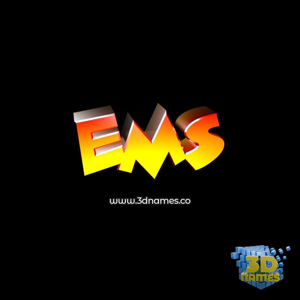 ems in Black Background style - 3D name wallpaper