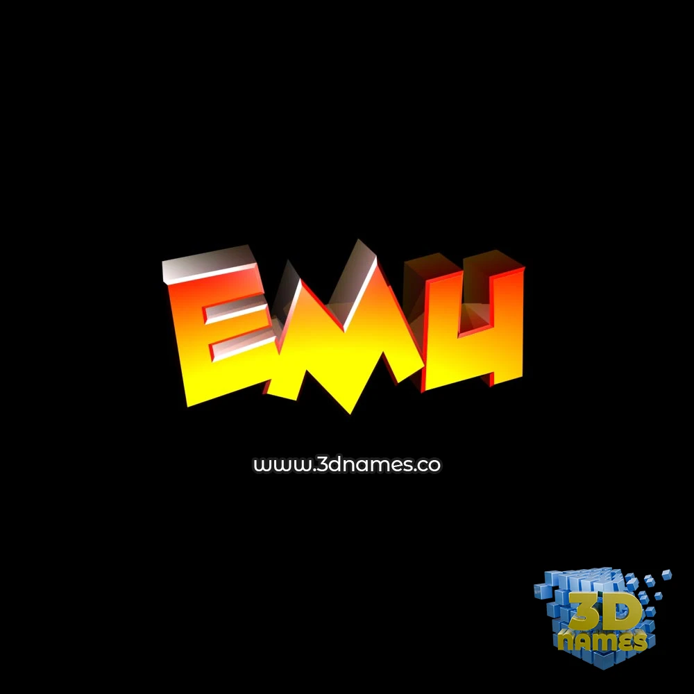 emu in Black Background style - 3D name wallpaper
