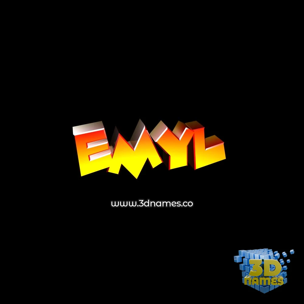 emyl in Black Background style - 3D name wallpaper