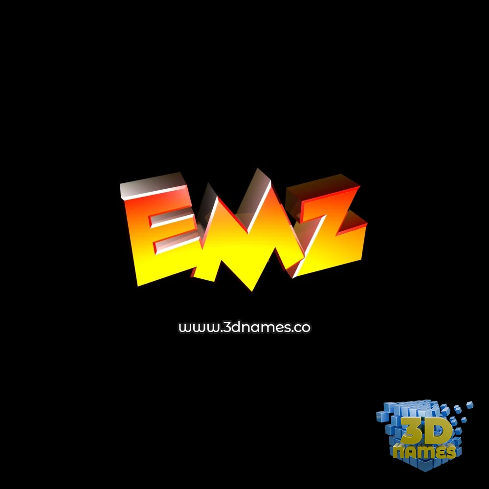 emz in Black Background style - 3D name wallpaper