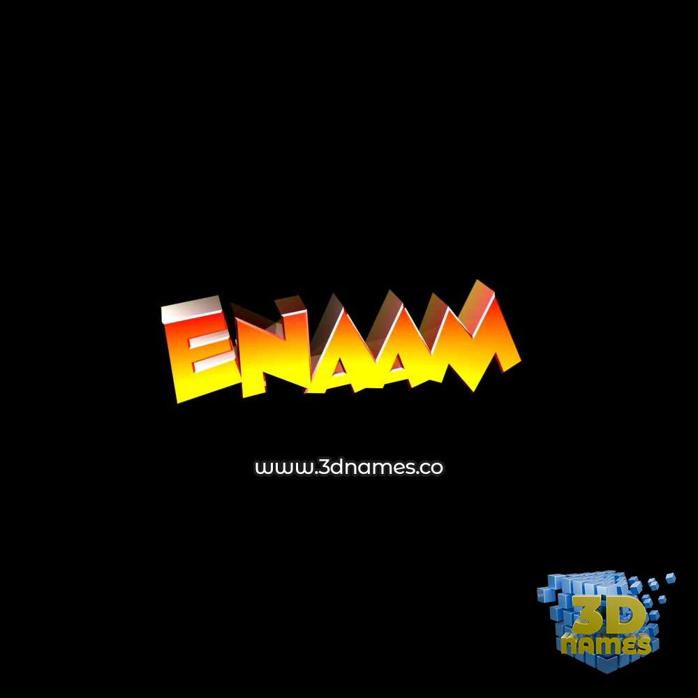 enaam in Black Background style - 3D name wallpaper