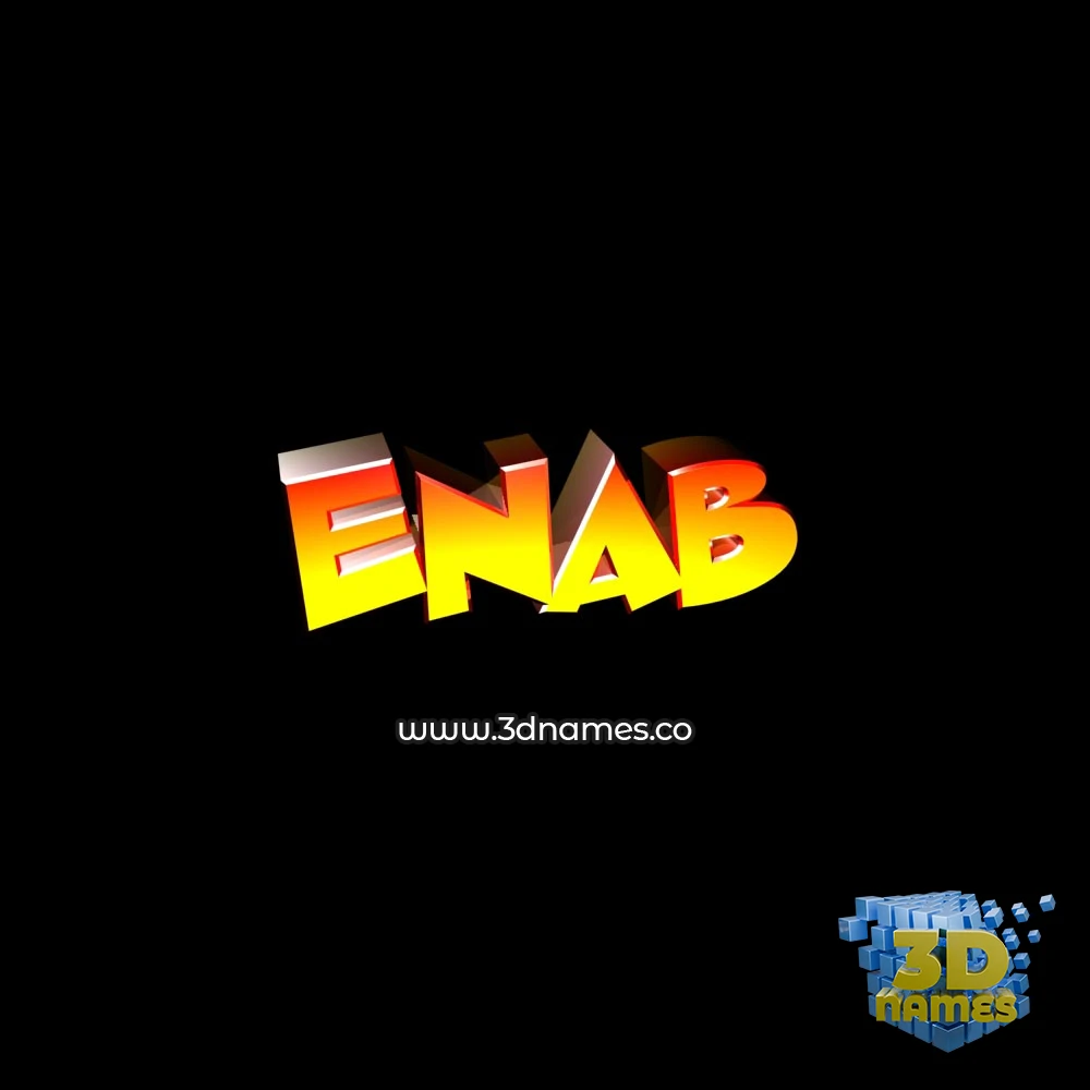 enab in Black Background style - 3D name wallpaper