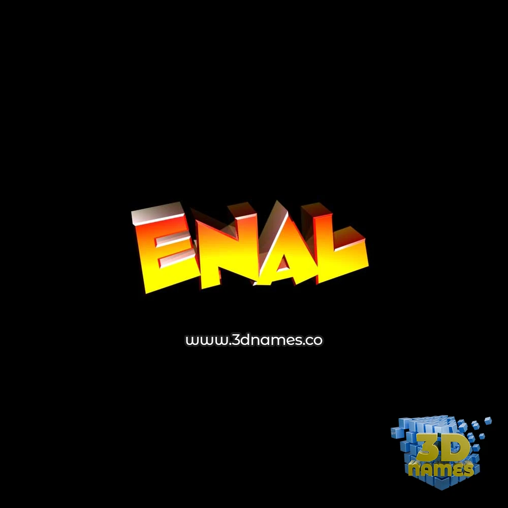 enal in Black Background style - 3D name wallpaper