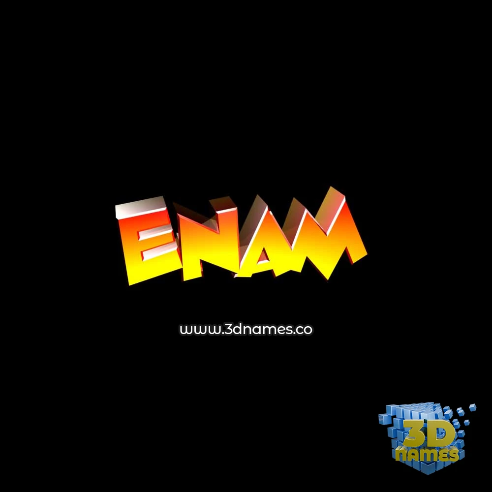enam in Black Background style - 3D name wallpaper