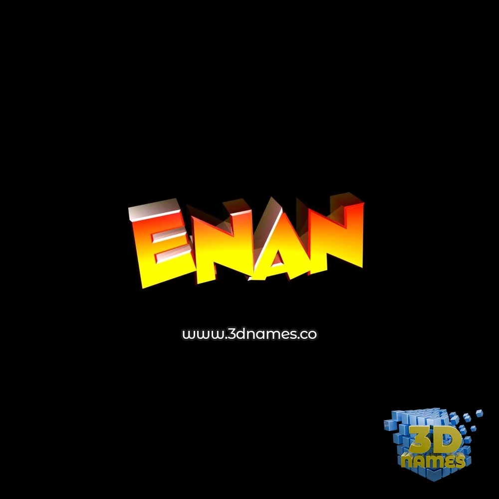 enan in Black Background style - 3D name wallpaper