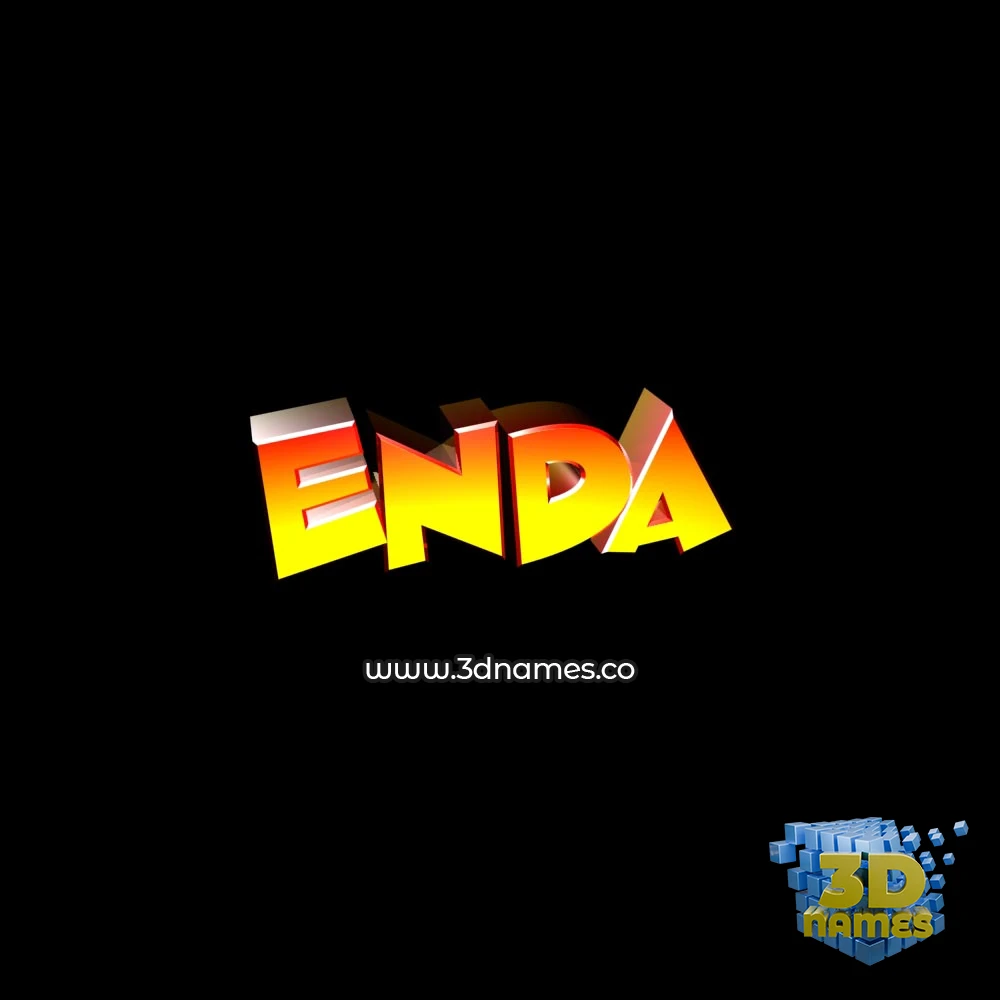 enda in Black Background style - 3D name wallpaper