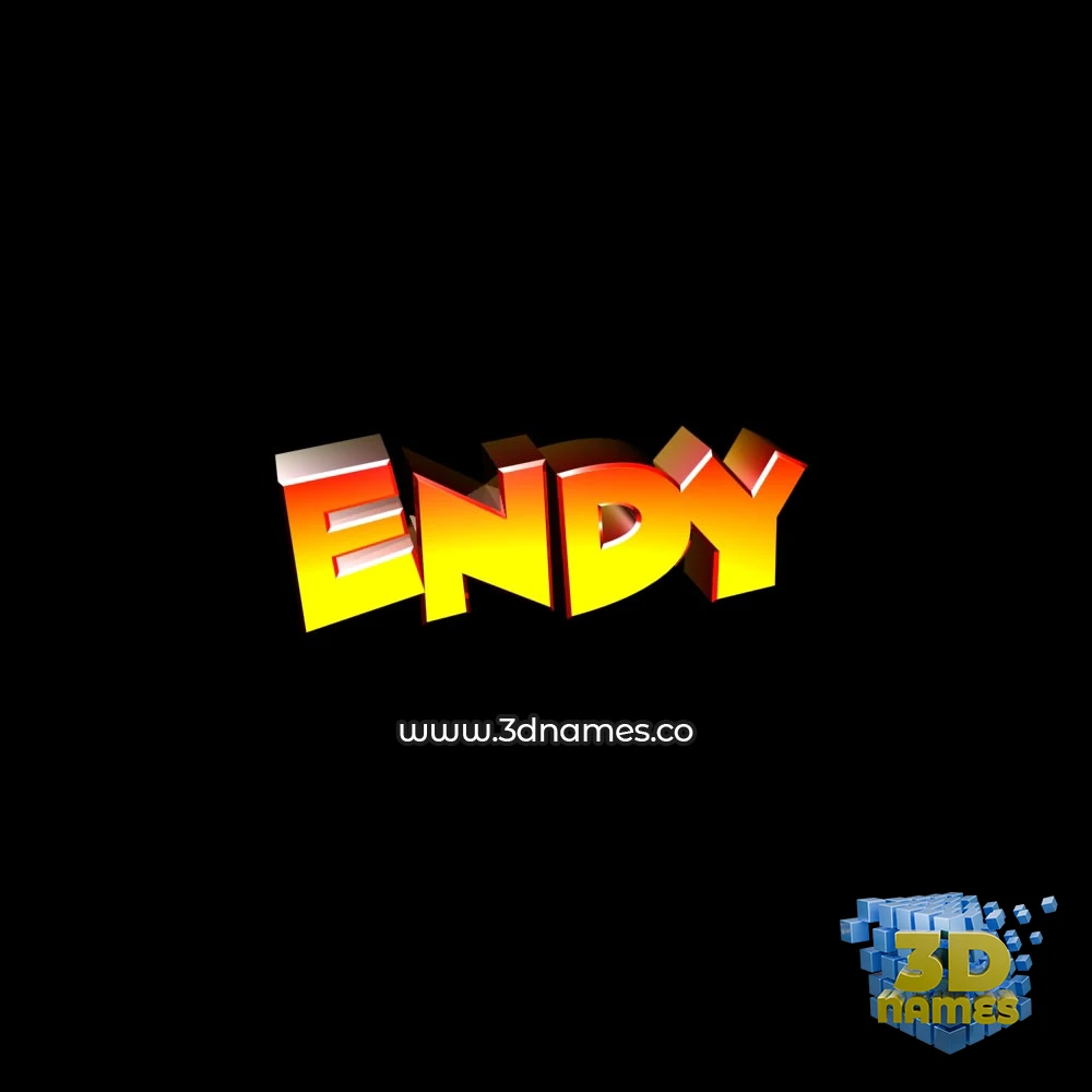 endy in Black Background style - 3D name wallpaper