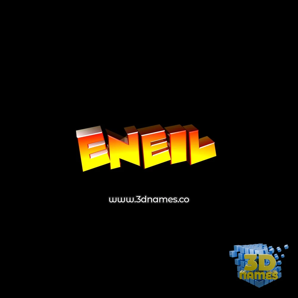 eneil in Black Background style - 3D name wallpaper