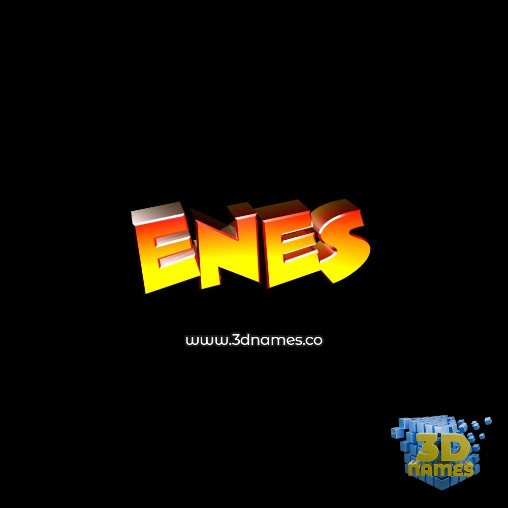 enes in Black Background style - 3D name wallpaper