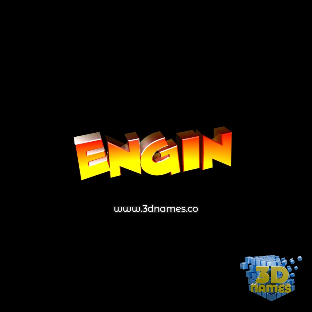 engin in Black Background style - 3D name wallpaper