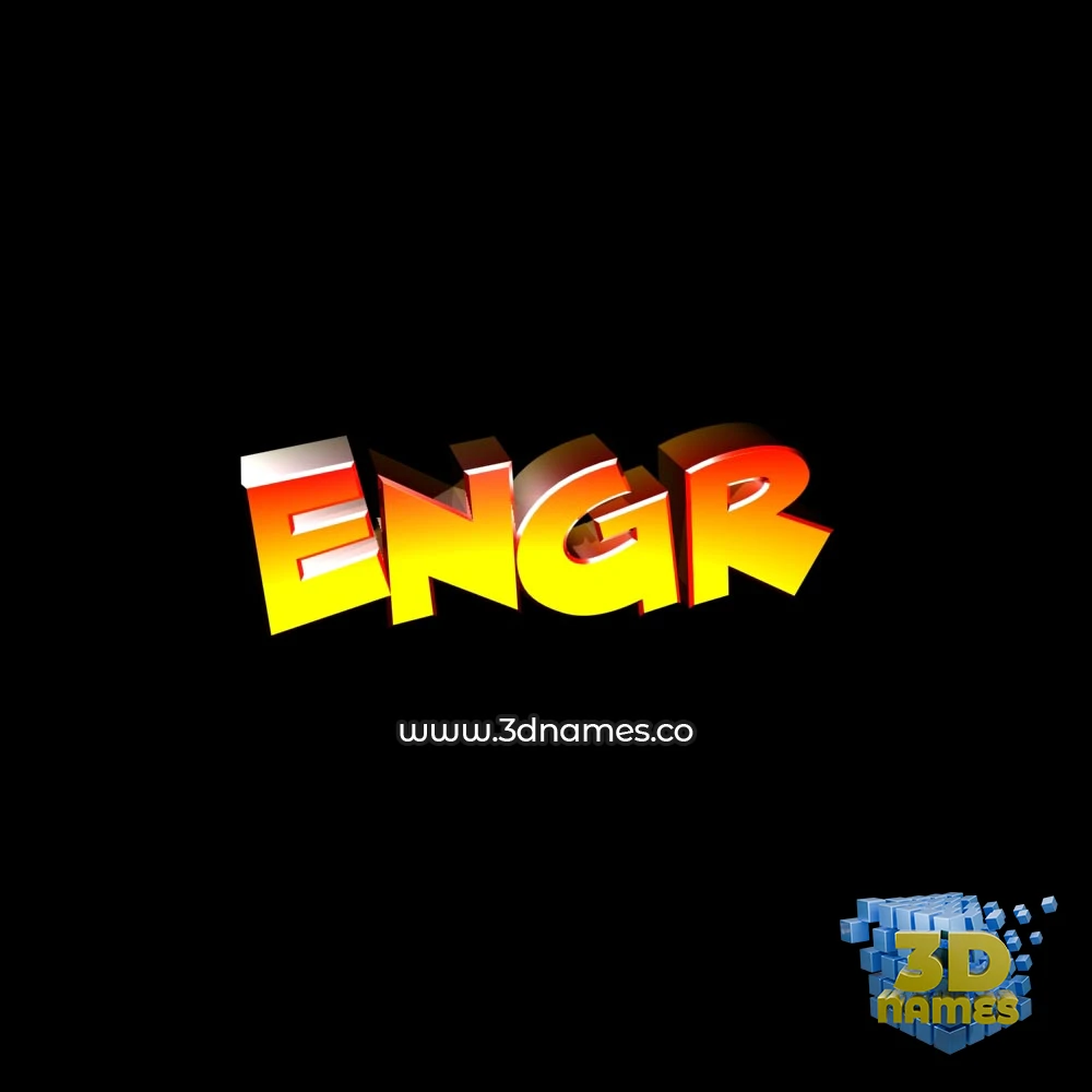 engr in Black Background style - 3D name wallpaper