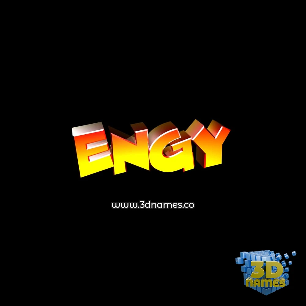 engy in Black Background style - 3D name wallpaper