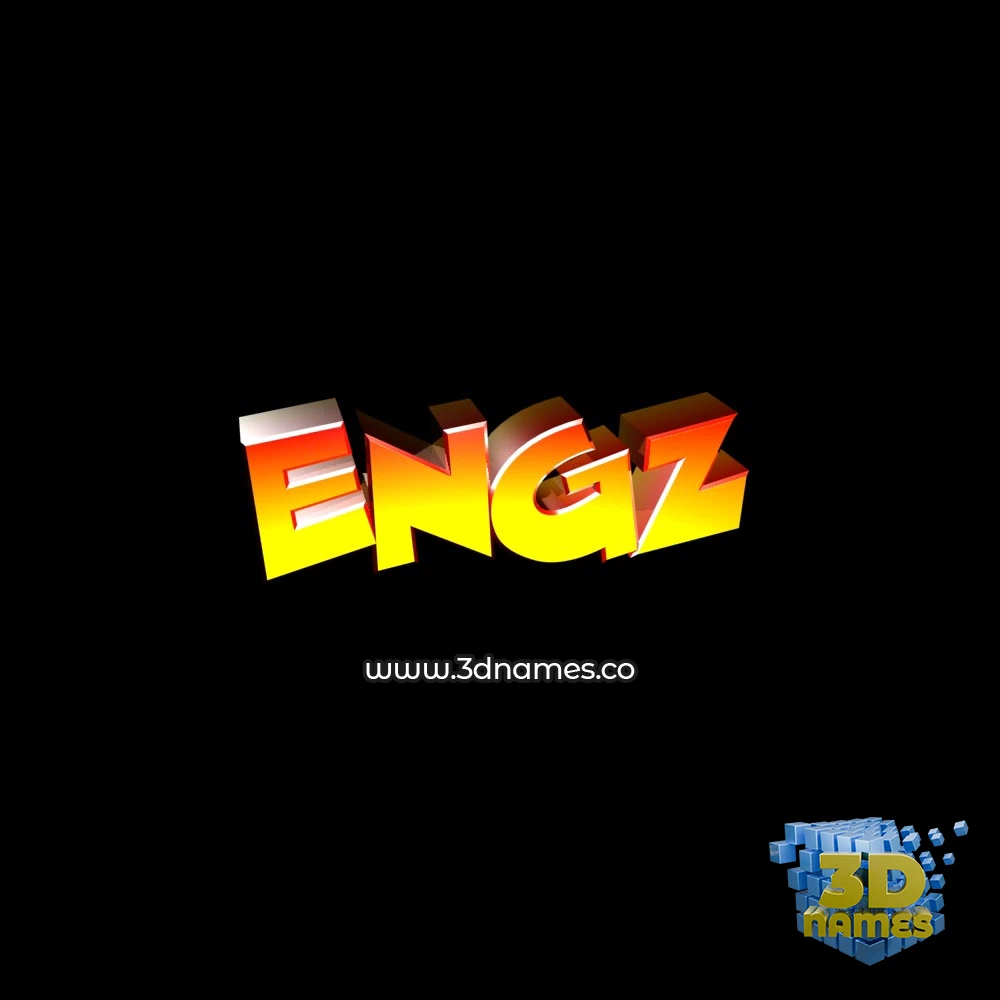 engz in Black Background style - 3D name wallpaper