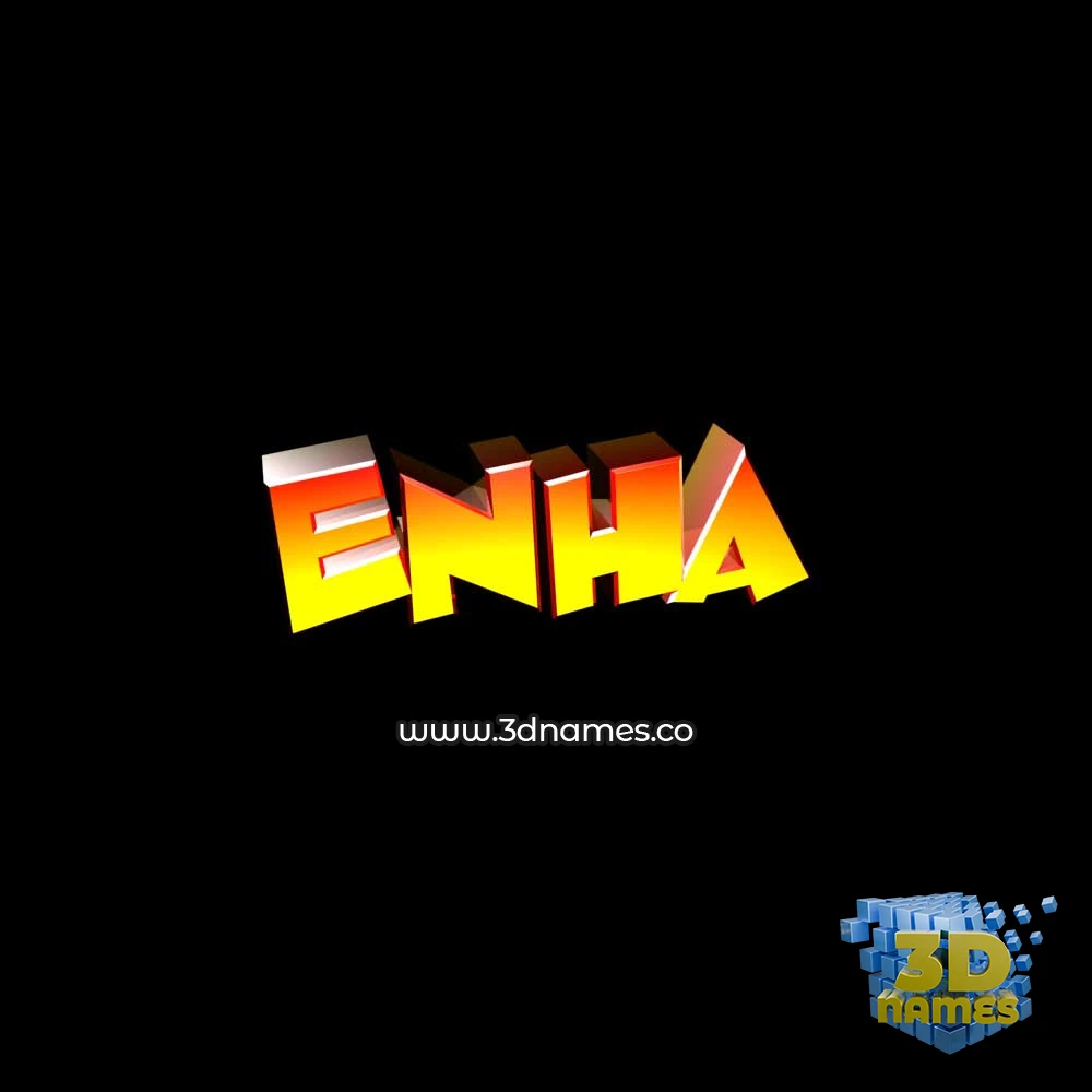 enha in Black Background style - 3D name wallpaper