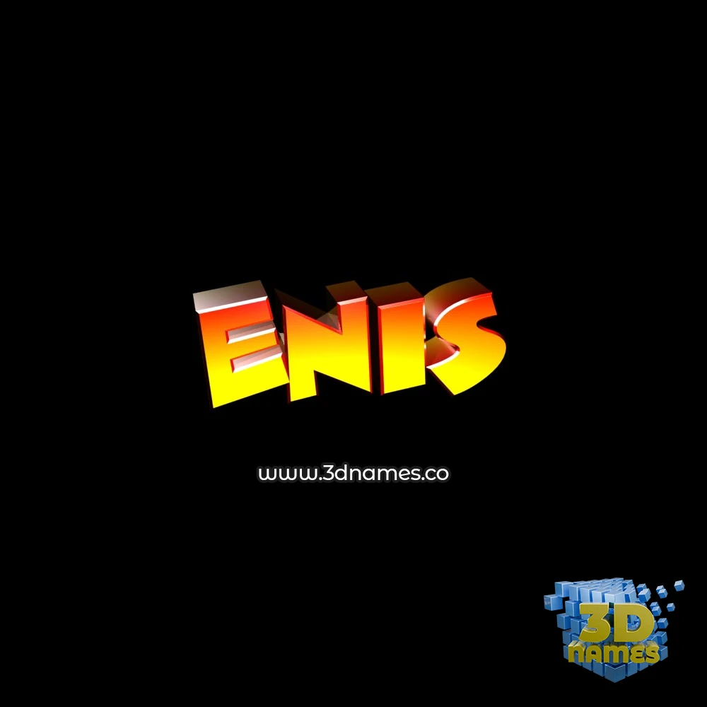enis in Black Background style - 3D name wallpaper