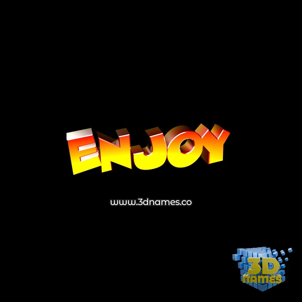 enjoy in Black Background style - 3D name wallpaper