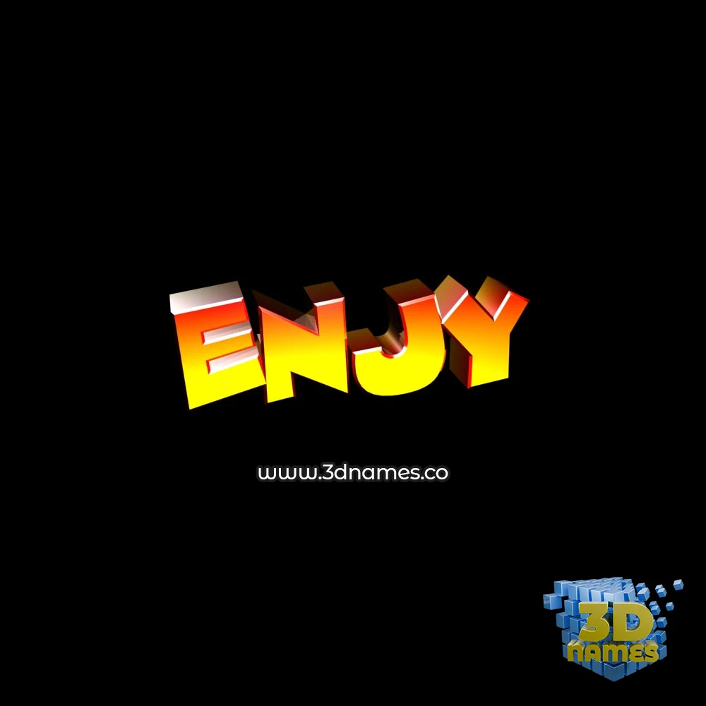 enjy in Black Background style - 3D name wallpaper