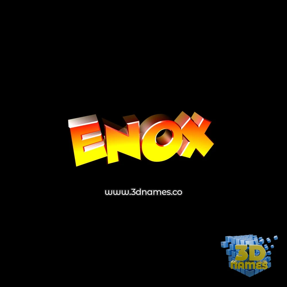 enox in Black Background style - 3D name wallpaper